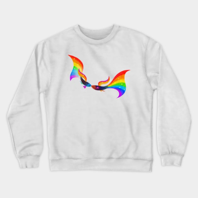 Two Rainbow guppy Crewneck Sweatshirt by pikaole